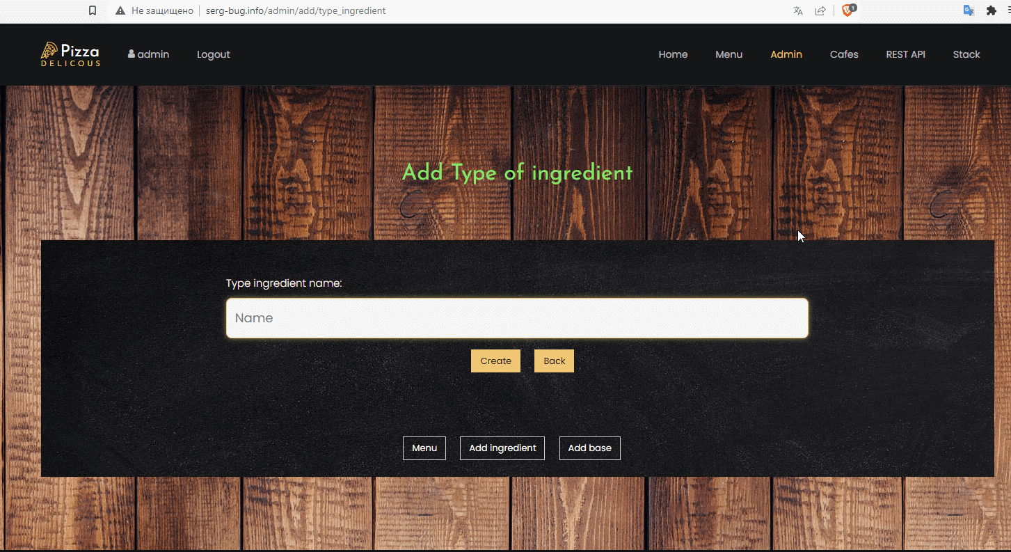 admin panel