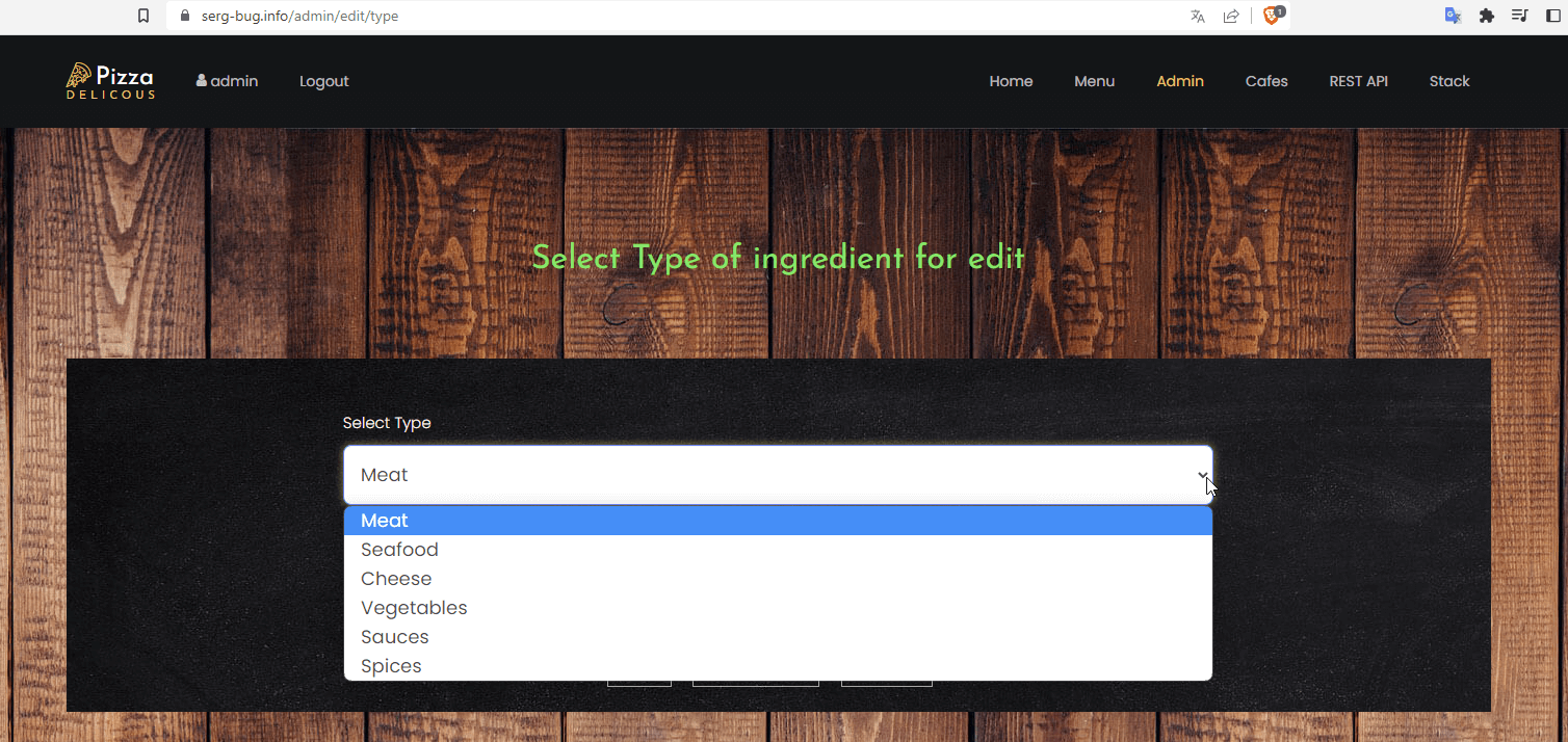 admin panel